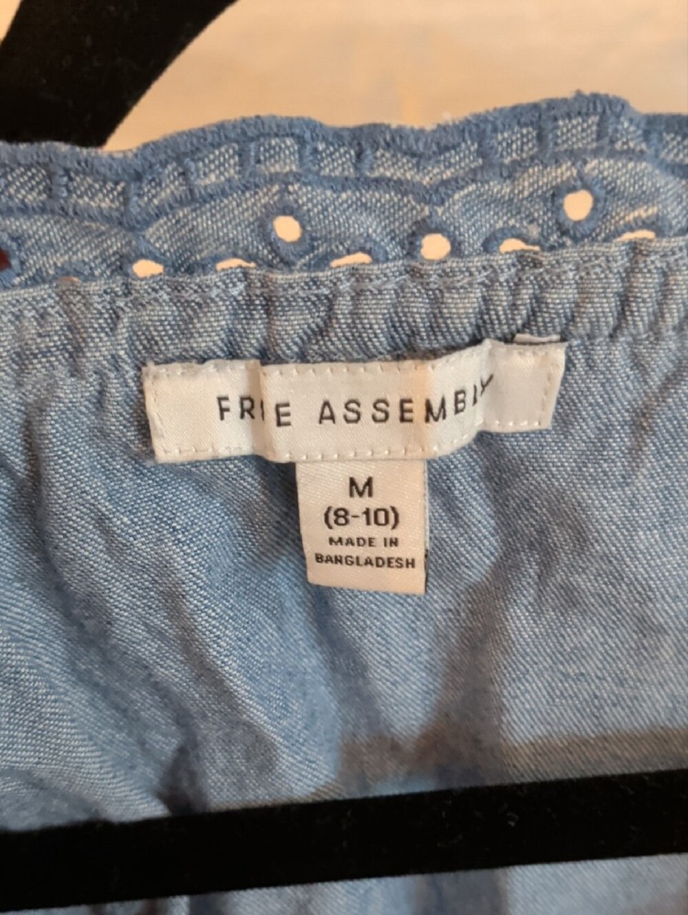 Chambray Ruffle Button-Front Camisole - Light Blue - Picture 2 of 4